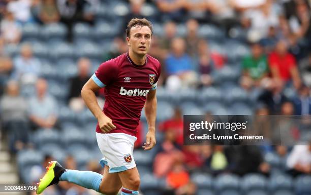 Mark Noble of West Ham United during the Pre-Season Friendly between Preston North End and West Ham United at Deepdale on July 21, 2018 in Preston,...