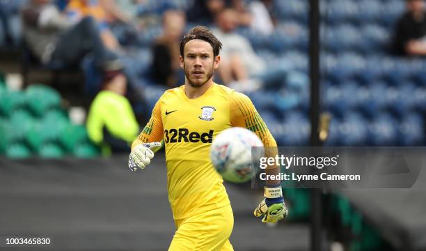 Chris Maxwell of Preston North End during the Pre-Season Friendly between Preston North End and West Ham United at Deepdale on July 21, 2018 in...