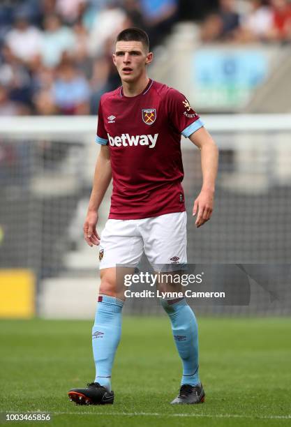 Declan Rice of West Ham United during the Pre-Season Friendly between Preston North End and West Ham United at Deepdale on July 21, 2018 in Preston,...