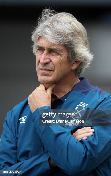 Manuel Pellegrini manager of West Ham United during the Pre-Season Friendly between Preston North End and West Ham United at Deepdale on July 21,...