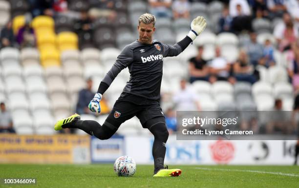 Adrian of West Ham United during the Pre-Season Friendly between Preston North End and West Ham United at Deepdale on July 21, 2018 in Preston,...