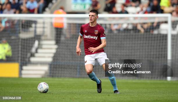 Declan Rice of West Ham United during the Pre-Season Friendly between Preston North End and West Ham United at Deepdale on July 21, 2018 in Preston,...