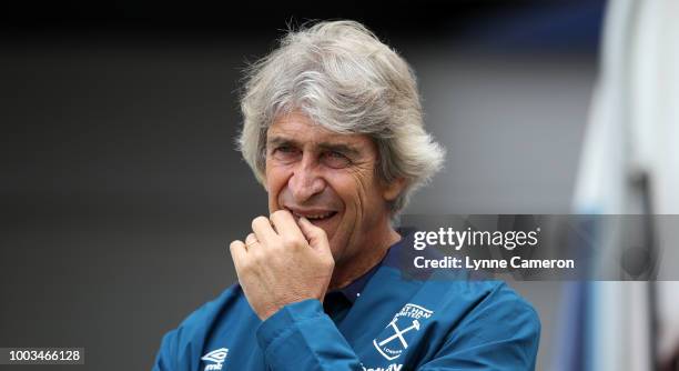 Manuel Pellegrini manager of West Ham United during the Pre-Season Friendly between Preston North End and West Ham United at Deepdale on July 21,...