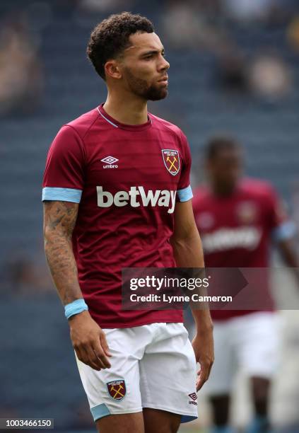 Ryan Fredericks of West Ham United during the Pre-Season Friendly between Preston North End and West Ham United at Deepdale on July 21, 2018 in...
