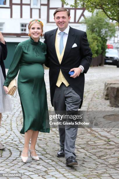 Prince Maximilian zu Sayn-Wittgenstein-Berleburg and his wife Princess Franziska zu Sayn- Wittgenstein -Berleburg during the wedding of Princess...