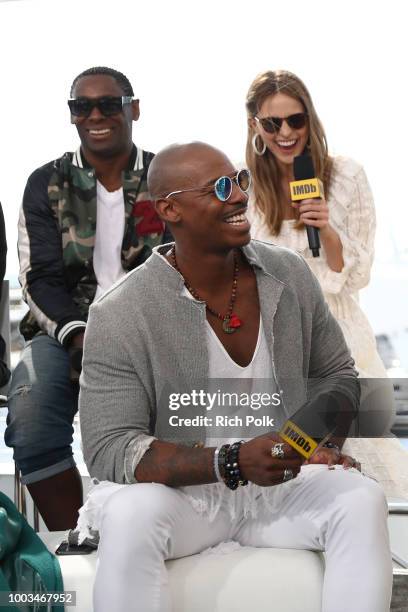 Actors David Harewood, Mechad Brooks and Melissa Benoist attend the #IMDboat At San Diego Comic-Con 2018: Day Three at The IMDb Yacht on July 21,...