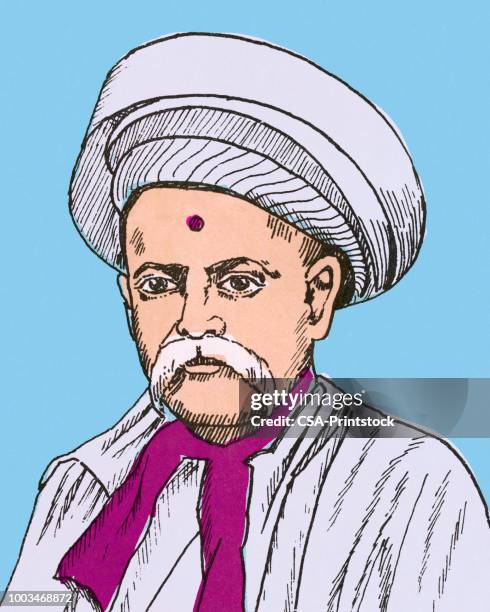 portrait of a man - bindi stock illustrations