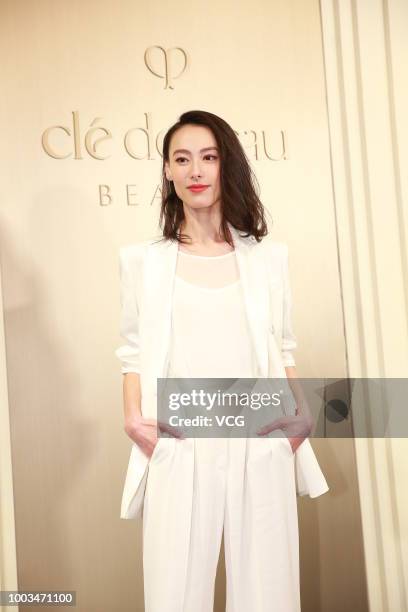 Actress Isabella Leong attends Cle de Peau Beaute event on July 19, 2018 in Hong Kong, China.