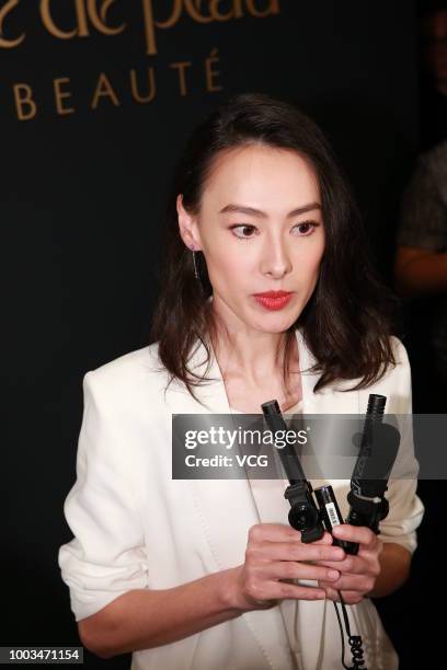 Actress Isabella Leong attends Cle de Peau Beaute event on July 19, 2018 in Hong Kong, China.