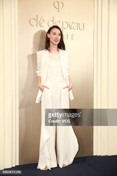 Actress Isabella Leong attends Cle de Peau Beaute event on July 19, 2018 in Hong Kong, China.