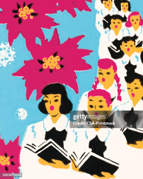 chorus - choir stock illustrations