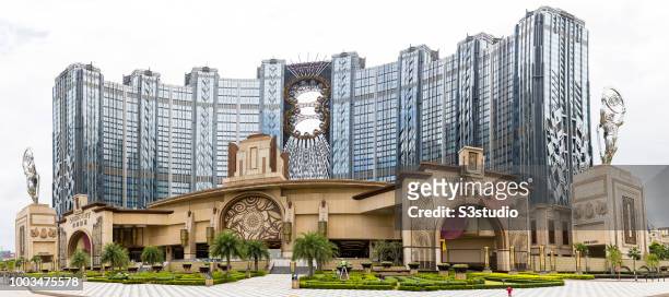 The Studio City casino resort, developed by Melco Crown Entertainment Ltd., stands in Macau, Macau, on July 18, 2018. According to the date from...