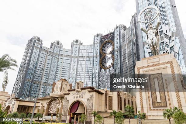 The Studio City casino resort, developed by Melco Crown Entertainment Ltd., stands in Macau, Macau, on July 18, 2018. According to the date from...