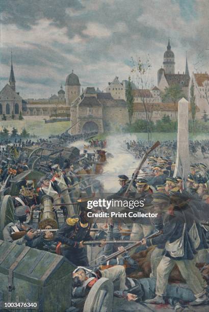 The French Army Leaving Leipsic' . The Battle of Leipzig or Battle of the Nations was fought from 16 to 19 October 1813, at Leipzig in Germany. The...