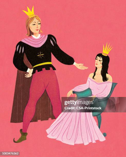 prince and princess - princess stock illustrations