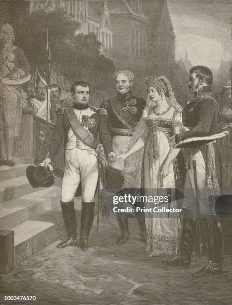 Napoleon Receiving The Queen of Prussia at Tilsit' . Duchess Louise of Mecklenburg-Strelitz met the French Emperor Napoleon I at Tilsit , to plead...