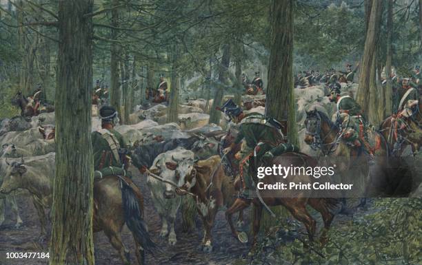 Marbot's Soldiers Foraging On the Retreat', 1896. Scene from the Napoleonic Wars, 1803-1815. Typogravure after the aquarelle by F De Myrbach. From...