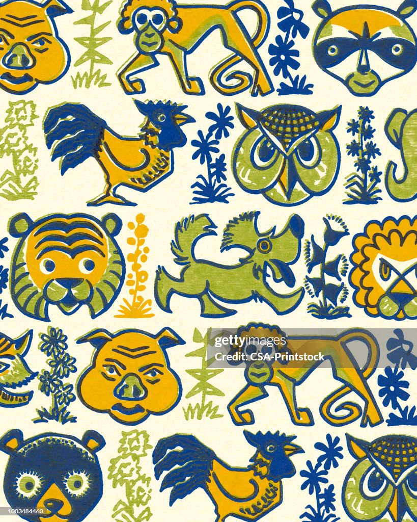 Pattern Increatures Pattern Of Animals High-Res Vector Graphic - Getty Images