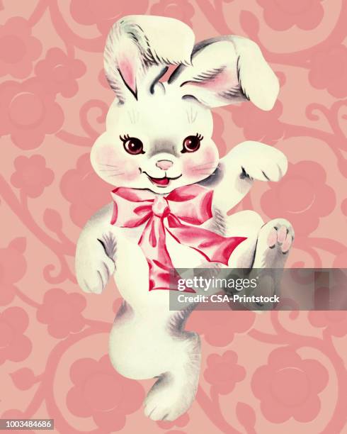 dancing rabbit - cute bunny stock illustrations