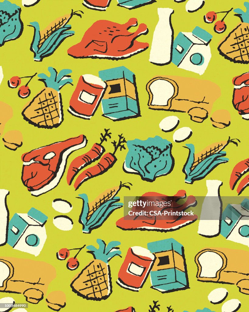 Simple Food Patterns Pattern Of Food High-Res Vector Graphic - Getty Images