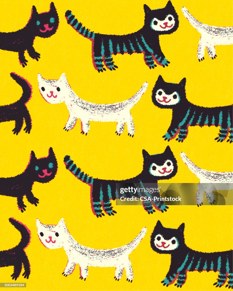Fancy Pattern Cat Pattern Of Cats High-Res Vector Graphic - Getty Images