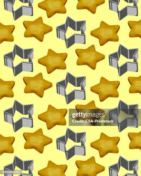 sterne ausschnitt cookies - cookie cutters stock-grafiken, -clipart, -cartoons und -symbole