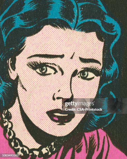 sad woman - worried stock illustrations