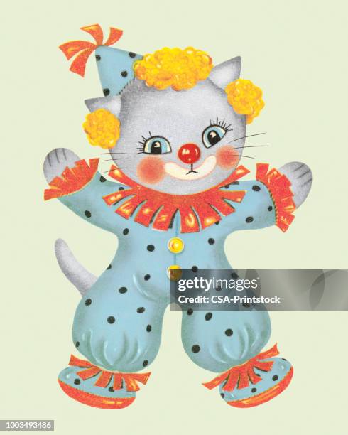 cat clown - jester stock illustrations