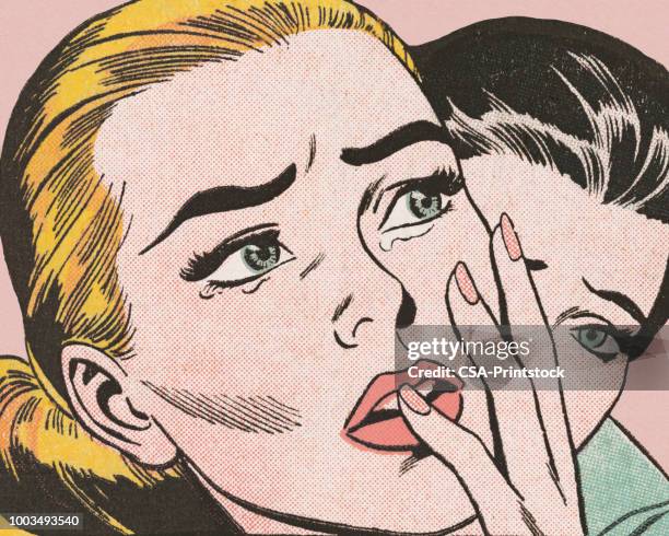 stockillustraties, clipart, cartoons en iconen met close-up van triest vrouw - overstuur