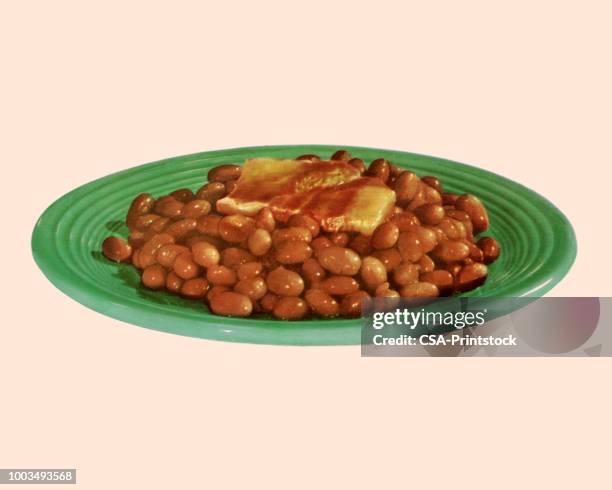 ilustrações, clipart, desenhos animados e ícones de prato de feijão - baked beans