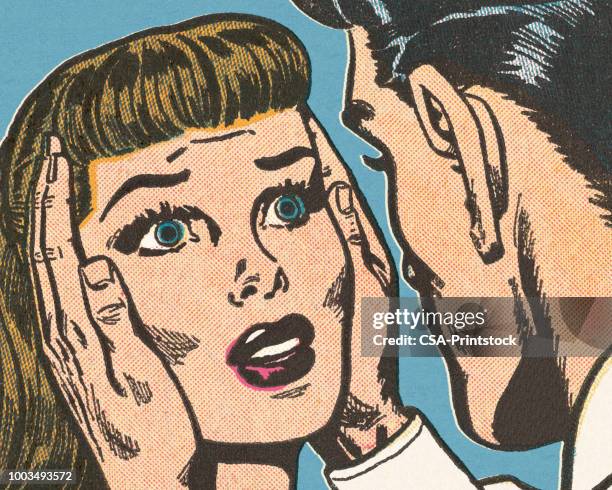 man holding woman's head - women hypnotizing men stock illustrations