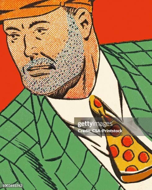 man with scruffy beard - gangster stock illustrations