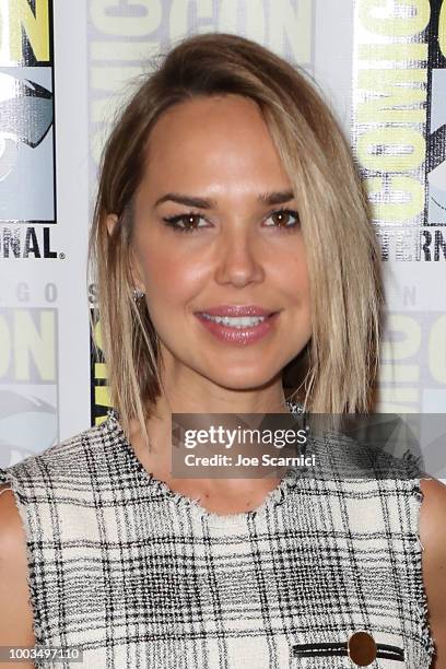 Arielle Kebbel arrives at the 'Midnight Texas' press line at Comic-Con International 2018 on July 21, 2018 in San Diego, California.