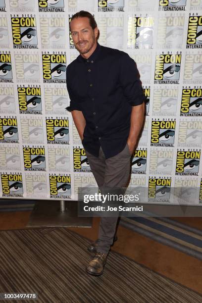 Jason Lewis arrives at the 'Midnight Texas' press line at Comic-Con International 2018 on July 21, 2018 in San Diego, California.