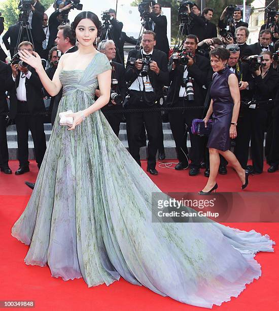Fan Bin Bin attends the Palme d'Or Award Closing Ceremony held at the Palais des Festivals during the 63rd Annual Cannes Film Festival on May 23,...