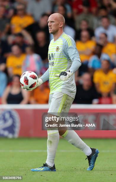 John Ruddy of Wolverhampton Wanderers during the Pre Season Friendly between Wolverhampton Wanderers and Ajax at Banks' Stadium on July 19, 2018 in...