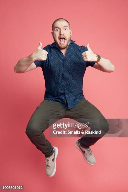 Dan Casey from 'Nerdist' poses for a portrait at the Getty Images Portrait Studio powered by Pizza Hut at San Diego 2018 Comic Con at Andaz San Diego...
