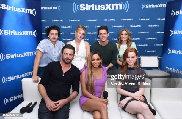 Cole Sprouse, Lili Reinhart, Casey Cott, Madchen Amick, Skeet Ulrich, Vanessa Morgan and Madelaine Petsch attend SiriusXM's Entertainment Weekly...