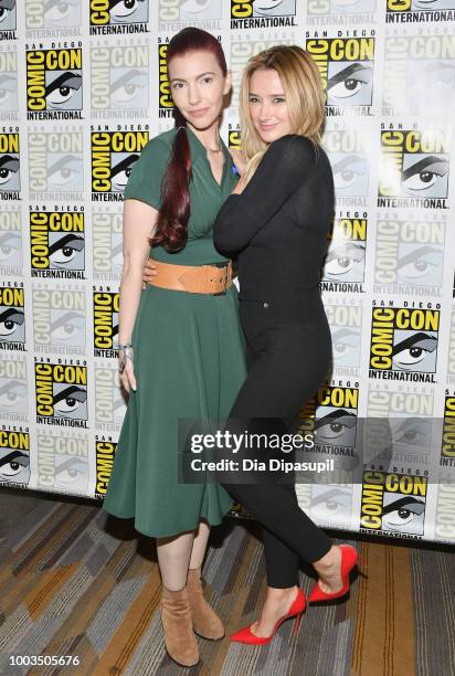 Chrysta Bell and Amy Shiels attend the 'Twin Peaks' Press Line during Comic-Con International 2018 at Hilton Bayfront on July 21, 2018 in San Diego,...