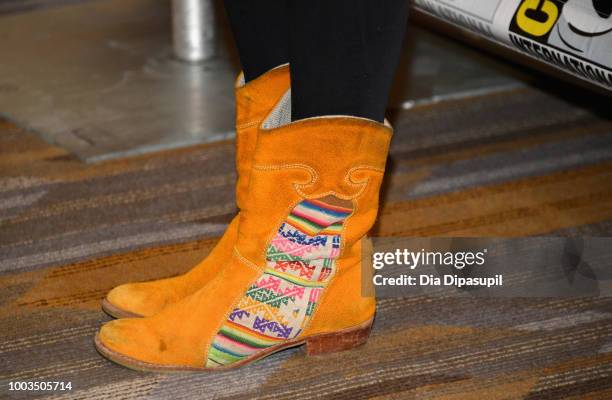 Nicole LaLiberte, shoe detail, attends the 'Twin Peaks' Press Line during Comic-Con International 2018 at Hilton Bayfront on July 21, 2018 in San...