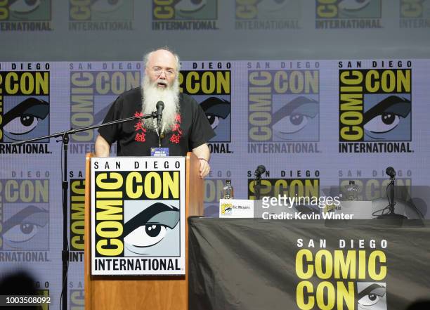 Ric Meyers speaks onstage at RZA: Movies, Music and Martial Arts during Comic-Con International 2018 at San Diego Convention Center on July 21, 2018...