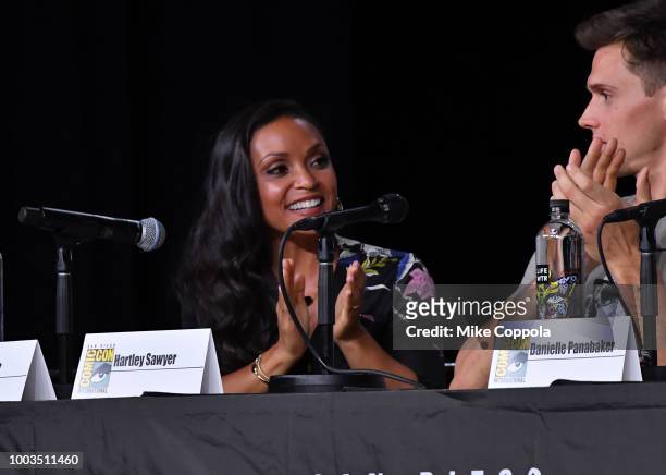 Danielle Nicolet speaks onstage at the"The Flash" Special Video Presentation and Q&A during Comic-Con International 2018 at San Diego Convention...
