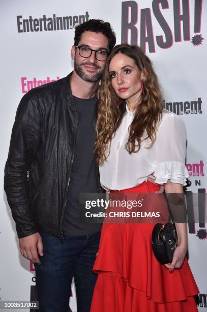 British actor Tom Ellis and US screenwriter Meaghan Oppenheimer arrive for the Entertainment Weekly Annual Comic Con Party at Comic Con in San Diego,...