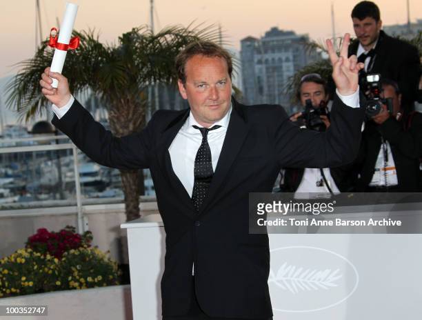 Grand Prix award winner director Xavier Beauvois attends the Palme d'Or Award Ceremony Photo Call held at the Palais des Festivals during the 63rd...