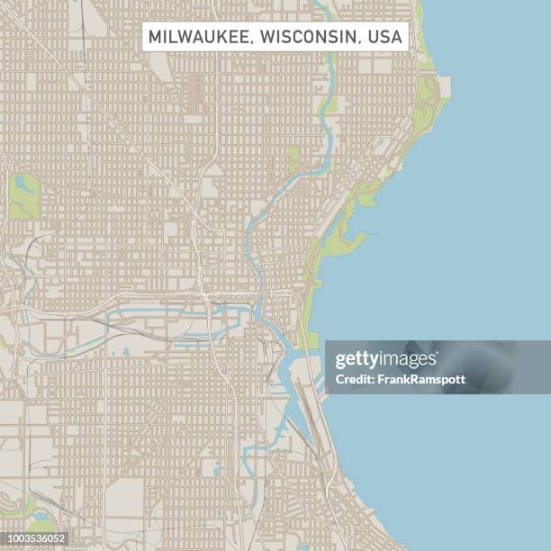 milwaukee wisconsin us city street map - wisconsin stock illustrations