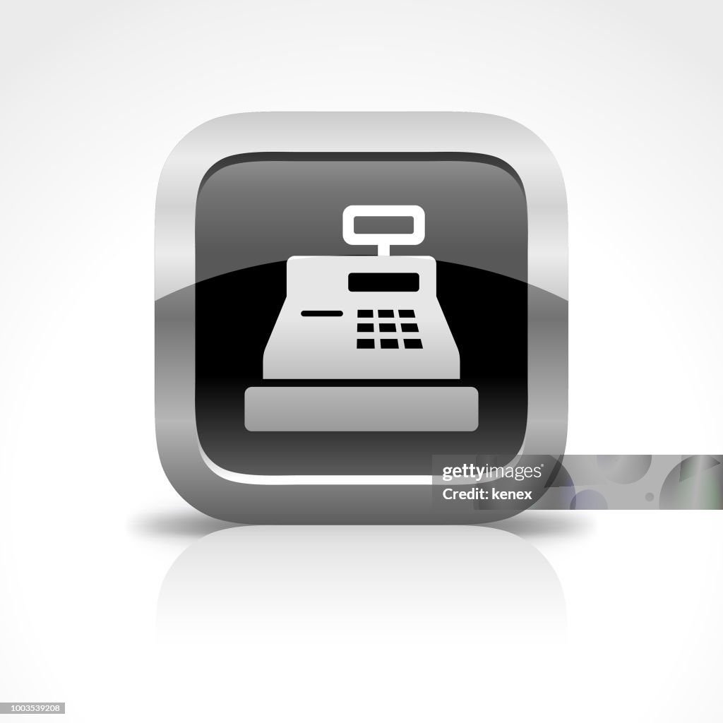 Cashier Glossy Button Icon