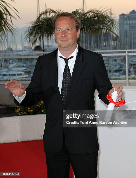 Grand Prix award winner director Xavier Beauvois attends the Palme d'Or Award Ceremony Photo Call held at the Palais des Festivals during the 63rd...