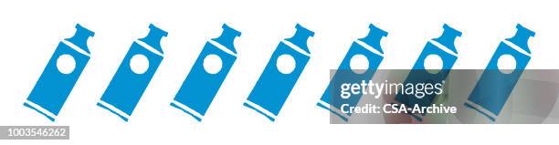 border of tubes - empty toothpaste stock illustrations