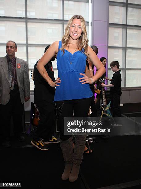 Recording artist Colbie Caillat attends the VH1 Save The Music Foundation Summer Kick-Off Party benefit at the W Hoboken on May 23, 2010 in Hoboken,...