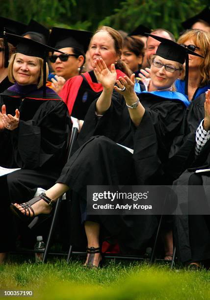 Meryl Streep attends the Vassar College 2010 commencement at Vassar College on May 23, 2010 in Poughkeepsie, New York.